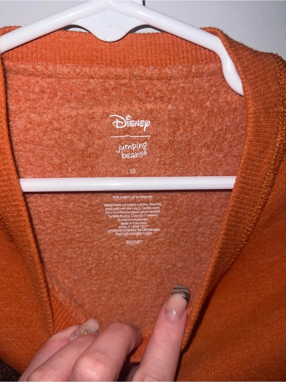 Disney Orange Mickey Mouse Panel Crewneck Sweatshirt